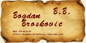 Bogdan Brošković vizit kartica